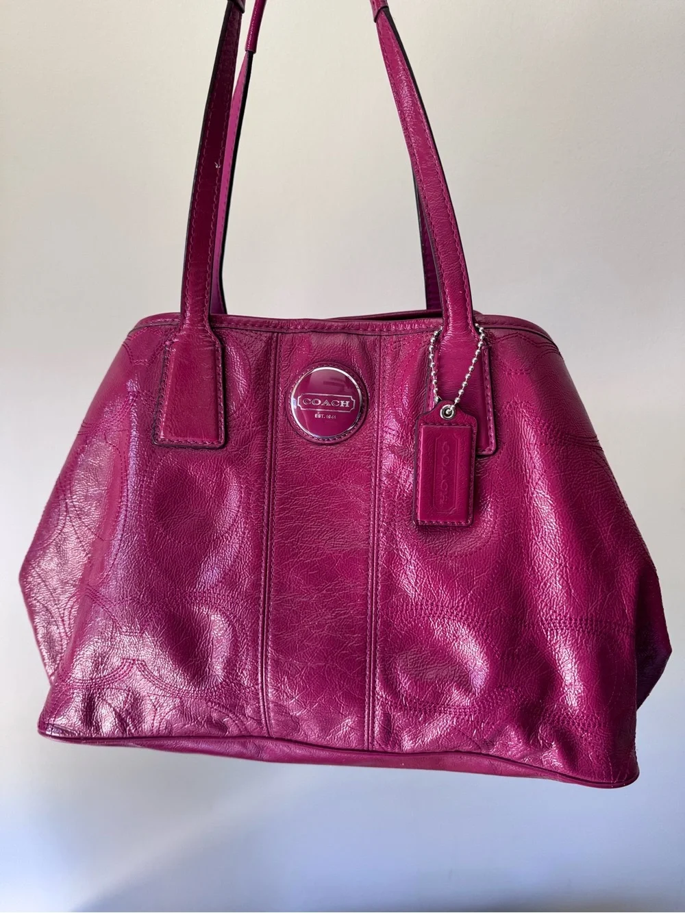 Coach Fuchsia Leather Shoulder Bag